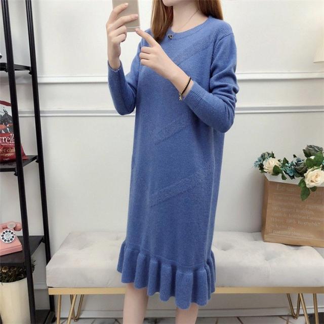 ニットワンピース ロング ワンピース 秋 冬 コーデ レディース 秋服 冬服 長袖 ニット 膝丈 ゆったり の通販はau Pay マーケット Canna