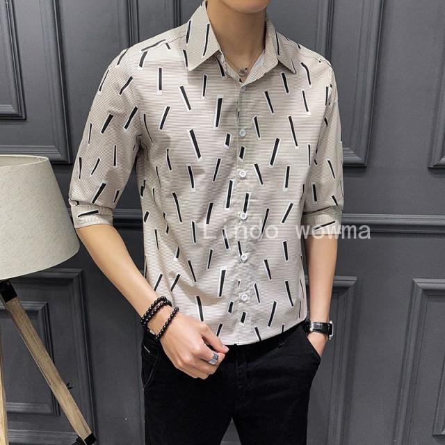 夏 シャツ メンズ 韓流 シルエット 長袖 トップス プリンス カジュアルの通販はau Pay マーケット Lindo