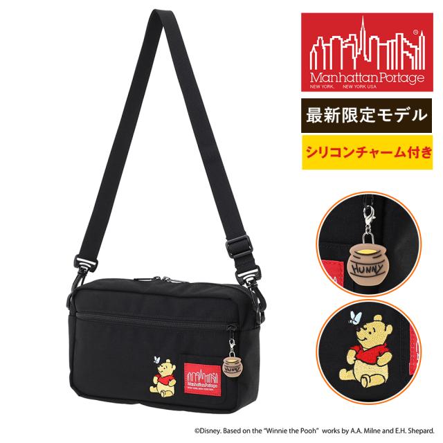 マンハッタンポーテージ Disney ショルダーバッグ くまのプーさん ジョガー L JPN VER2 B6 MP1404L2-500PH25 メンズ レディース キッズ 最新限定モデル 黒 ポイント10倍 送料無料 誕生日プレゼント ギフト ラッピング無料 【正規代理店】