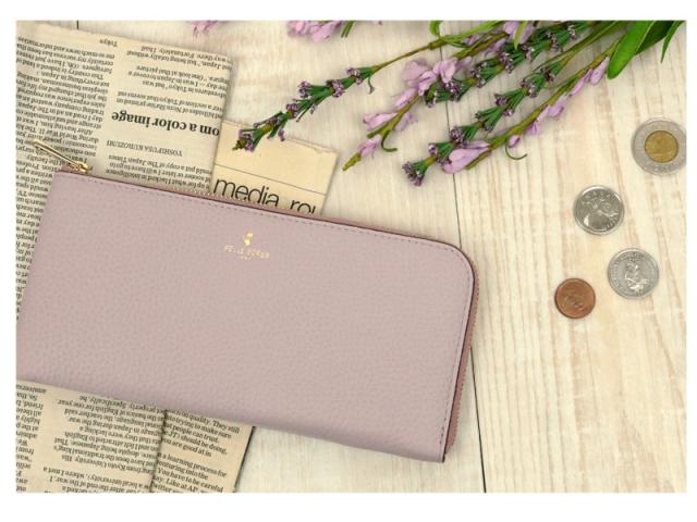 ノベルティ PELLE BORSA ペレボルサ 長財布 キャビアシボ 型押し
