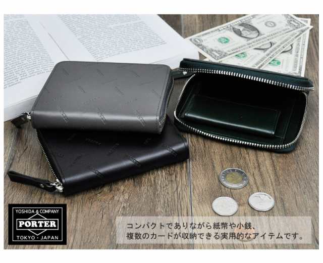 ポーター PORTER 吉田カバン ラウンドファスナー二つ折り財布 折