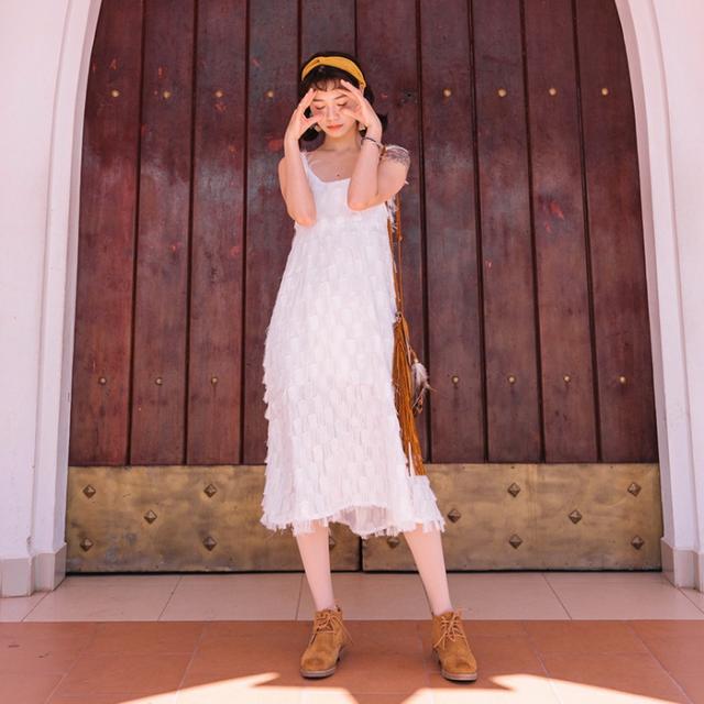 キャミワンピ ビーチワンピース レース ロングワンピ 背中見せ セクシー リゾート旅行 海 フリンジ タイ旅行 可愛いオシャレ ハイウエスの通販はau Pay マーケット Ok Shop