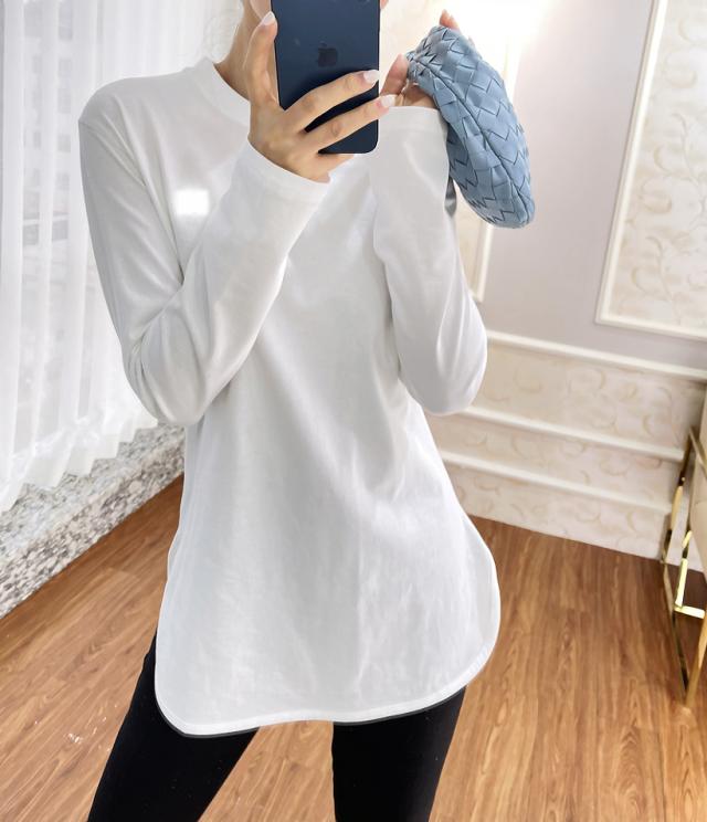 トップス Tシャツ ロンT 白 長袖 ラウンドネック クルーネック 綿 シンプル カジュアル 上品 ラフ 無地 春 秋 冬 10代 20代 30代 40代 通勤 通学 ママ OL 学生 通学 デート 公園デビュー 女子会 旅行 着回し 送料無料 個性的の通販は 7,465円