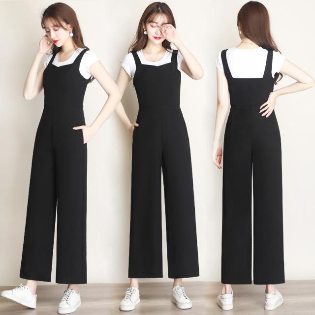 オーバーオール サロペット オールインワン ストレート パンツ ブラック ロング丈 S M L XL 2XL 3XL 4XL 5XL 6XL ノースリーブ フード付き ポケット ハイウエスト サイドファスナー ラフ とろみ感 春 夏 秋 送料無料 個性的の通販は 5,780円