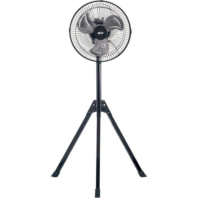 広電 25cm 扇風機 アルミ羽根 三脚型 ワンタッチ式 ブラック KSF2542-K(中古品)