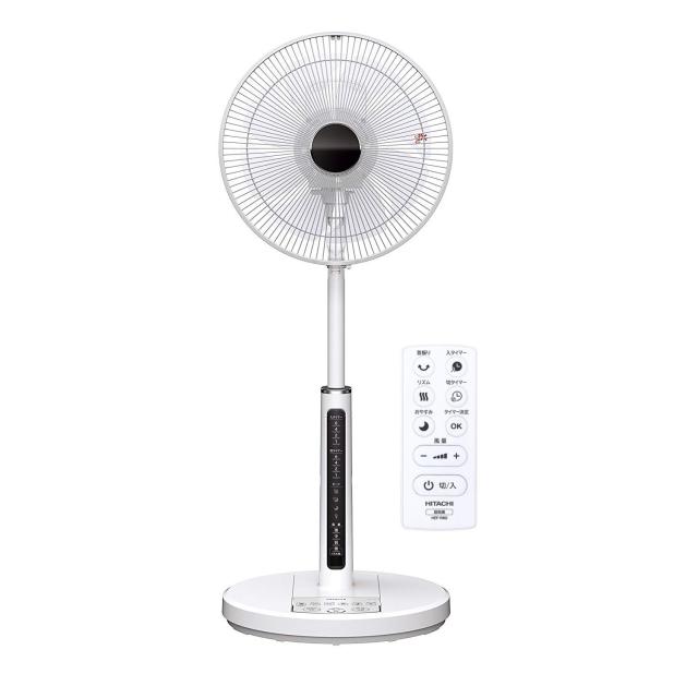 日立 扇風機 リモコン付 風量4段階 8枚羽根 やさしい微風(うちわ風) 減灯&消音 HEF-130R(中古品)
