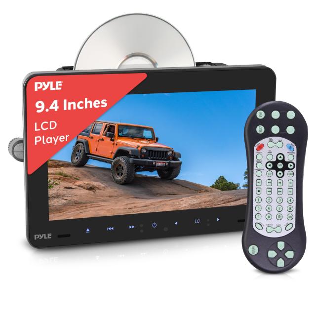 Pyle ユニバーサルカーヘッドレストマウントモニター 9.4インチ車両マルチメディアCD DVDプレーヤー(中古品)
