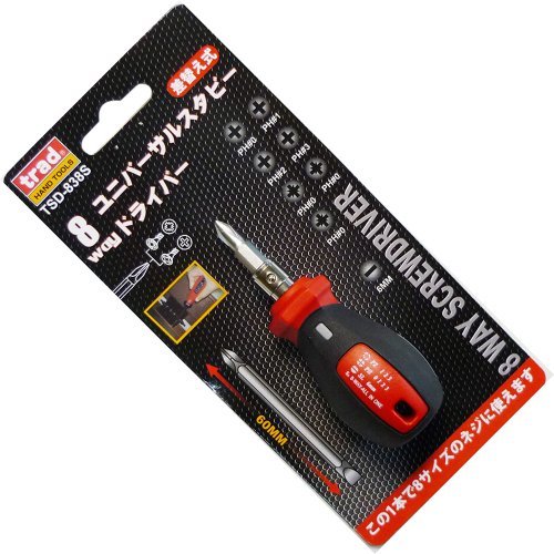 （業務用30セット）TRAD 差替式8WAYドライバー/作業工具 【軸長35mm】 スタビータイプ TSD-(中古品)