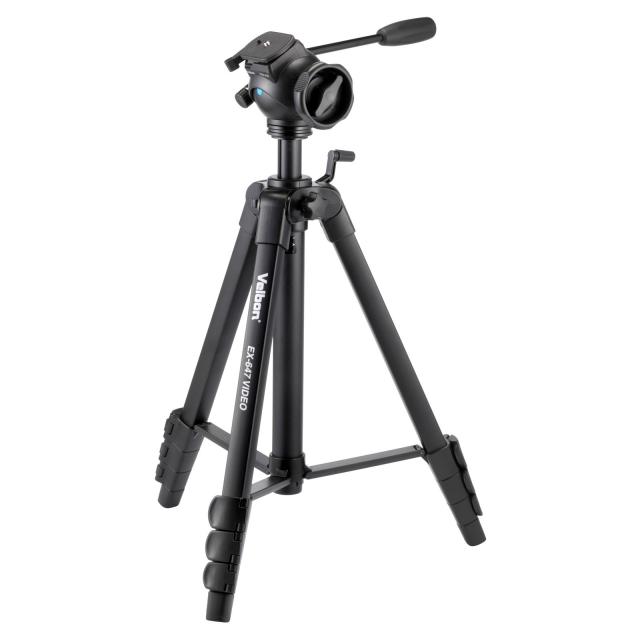 Velbon ビデオ用三脚 EX-647 VIDEO 4段 レバーロック 全高173cm 脚径26mm 中型(中古品)