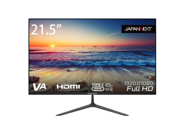 JAPANNEXT 21.5型 USB-C 65W給電対応 フルHD(1920x1080) 液晶モニター J(中古品)