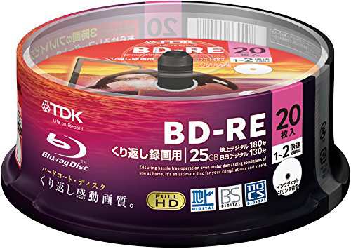 TDK 録画用ブルーレイディスク BD-RE 25GB 1-2倍速 ホワイトワイド