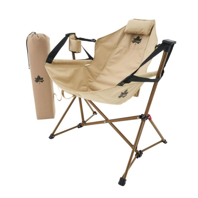 ロゴス(LOGOS) Tradcanvas ゆらゆらハンモックチェア 73173159 ベージュ (約)幅90×奥行68×高さ117cm(座高43cm