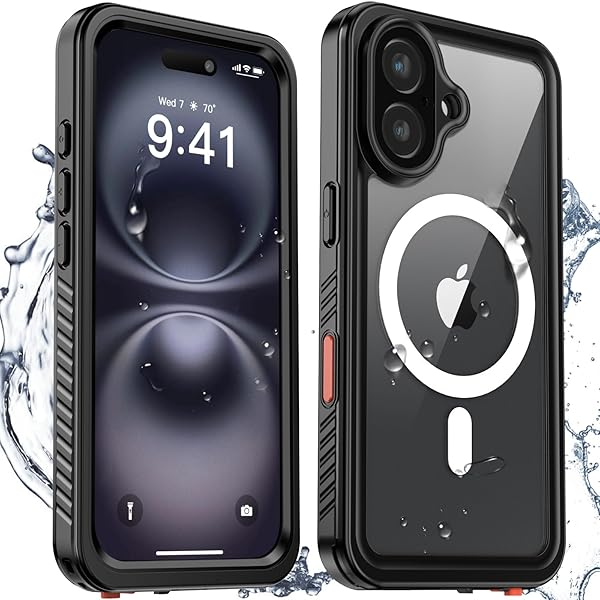 送料無料 [MagSafe対応] iPhone 16 ケース 防水ケース 耐衝撃 MagSafe・Qi充電・水中撮影対応 カメラ保護 完全防水 防雪 防塵 滑り止め 頑丈 両面ケース 全面保護 ストラップ付き 海 釣り お風呂 温泉 登山等 アウトドアシーンに適用 防水ケ
