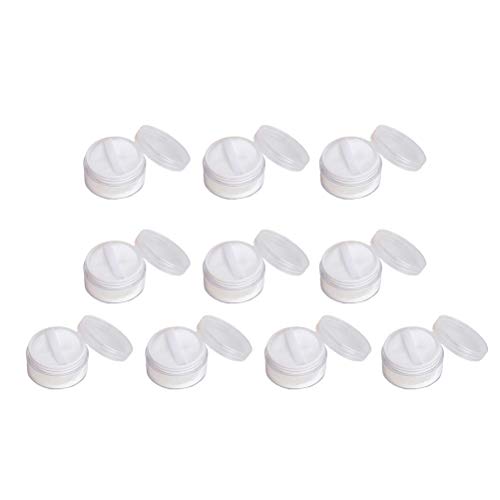 パウダーケース 20g パウダー容器 パフ付き 小分け容器 中栓付き パフ入れ 透明 詰替え容器 携帯用 10個セット