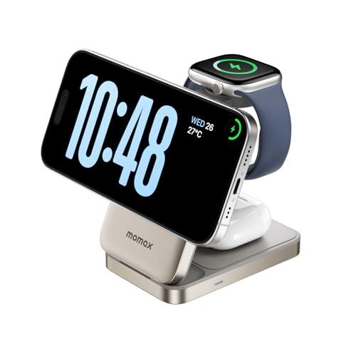 Qi2 ワイヤレス充電器 magSafe マグセーフ 15W急速充電 3台同時充電可能 折り畳み式 角度調整可能 合金質感 ワイヤレス充電ステーション iPhone16 / 15 / 14 / 13 / 12 / iWatch / AirPods / ワイヤレスイヤホンに対応 USB Cケーブル付属