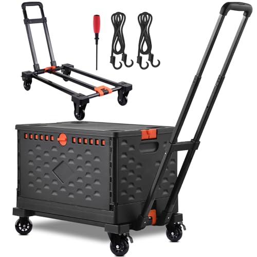 台車 カゴ付き台車 バスケット 折りたたみ ストッパー付き 軽量静音