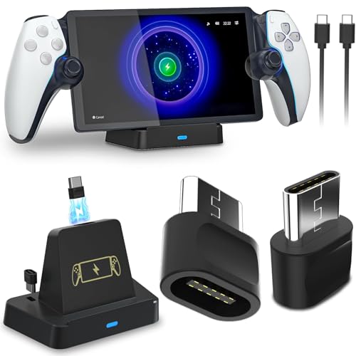PS5 リモートプレイヤー 充電スタンド PS Portal 用充電器 PSポータル Portal コントローラー 置くだけで簡単 Type C式 ケーブルレス 省スペース設計 USB端子対応 過充保護機能 小型コンパクト 安定感 簡単設置 便利で快適な シリコンカバー対応不可