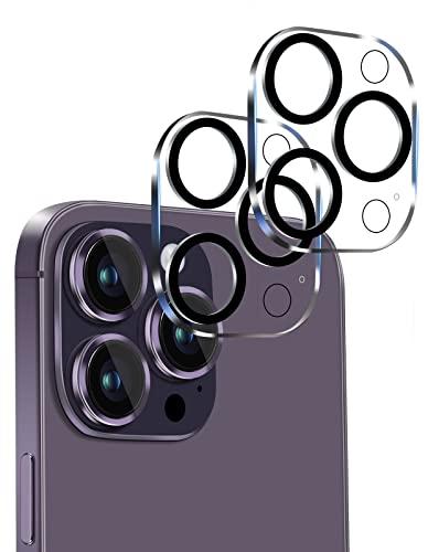 iPhone14 Pro / iPhone14 Pro Max カメラ レンズ 保護カバー 黒縁取り 露出オーバー防止 硬度9H 全体保護 液晶強化ガラス レンズ 高透過率99% 飛散防止 極薄 [2枚入り] 送料無料
