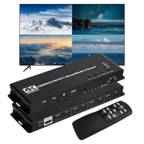 ENBUER 4K HDMI KVM 画面分割器 4入力1出力 Amazon | 4K HDMI KVM 画面分割器 4入力1出力 HDMI KVM 画面分割切替器