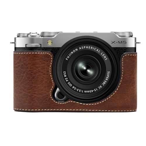 富士フイルム X-M5 FUJIFILM XM5 収納ケース 保護ケース 軽量 保護 収納 旅行 出張 持ち運び 代替品 互換品 (ケースのみ) ハンドグリップ ケース x-m5 xm5 PUレザー レザーハンドグリップ ブラウン