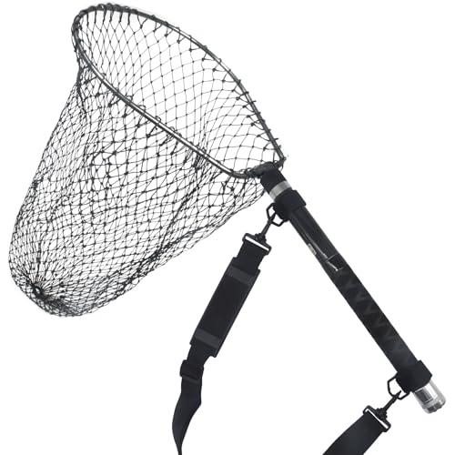 タモ網 ランディングネット 伸縮 小継玉の柄 樹脂繊維 強化 アルミ製 折りたたみ 玉枠 コンパクト ナイロンネット たもあみ 淡水海水適用 ブラック 400