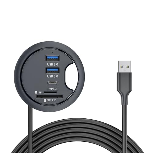USB 3.0 ハブ SD TF USB-C 2ポート USB 60mm デスクグロメット スプリッター ドックステーション マイクロSDカードリーダー デスクトップPC用