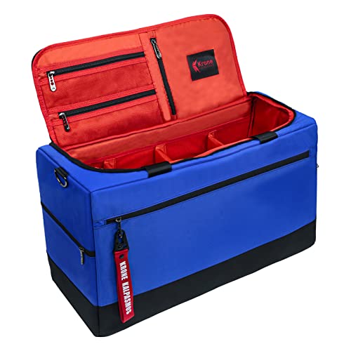 ジムバッグ 旅行用 スニーカーバッグ スニーカ アウトドア スポーツバッグ 3つの調整可能な仕切り 多機能 トラベル ダッフルバッグ ナイロン製ショルダーストラップ -Blue