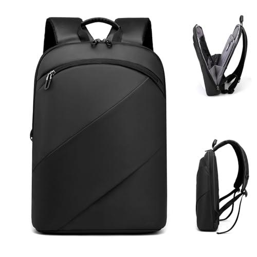 リュック メンズ 超薄型 ビジネスリュック 7CM 軽量 PC15.6インチ レディース バックパックA4収納 両肩背負う リュックサック 防水 通勤 出張 男女兼用 (黒)