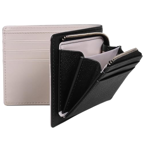 財布 本革 コンパクト財布 2つ折り財布 10枚カード収納 札入れ 手触りソフトレザー スキミング防止 小銭入れあり 折りたたみ ファスナーケース 薄型 一流の財布職人が作る 名刺入れ グレー