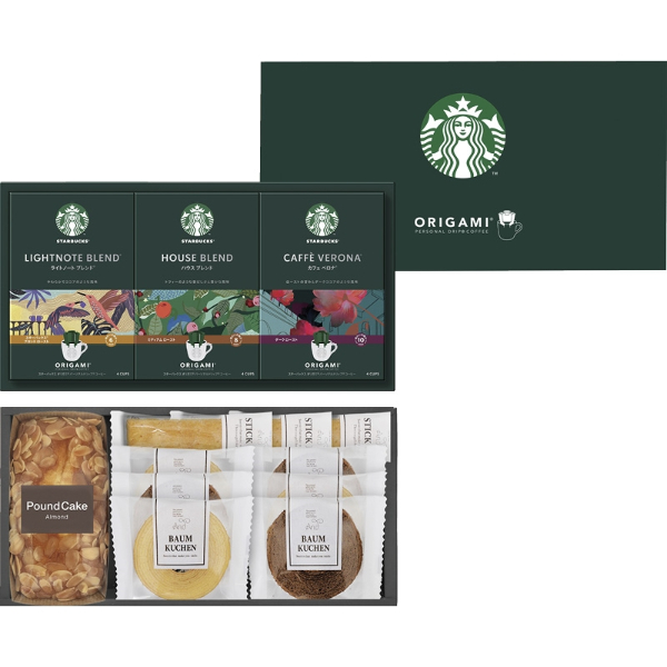 【 送料無料 人気 冬ギフト 】 スターバックス スターバックスコーヒー＆スイーツギフト バウムクーヘン コーヒー ドリップ インスタント 焼き菓子 パイ 洋菓子 詰め合わせ ギフトセット 濃厚 しっとり スイーツ グルメ 誕生日 出産内祝い 結婚 お返し お祝い デパ地
