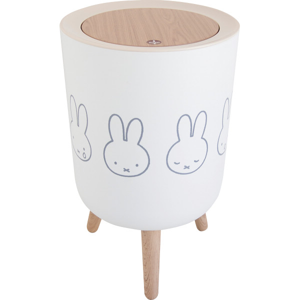 【 送料無料 人気 冬 ギフト 】 ミッフィー 小物入れ兼ダストボックス ミッフィー ゴミ箱 ダストボックス 中身 見えない ワンプッシュ ゴミ袋ストッパー付き 木目調 北欧風 インテリア 小物入れ 丸型 収納 脚付き おしゃれ かわいい 可愛い 7リットル 5,266円