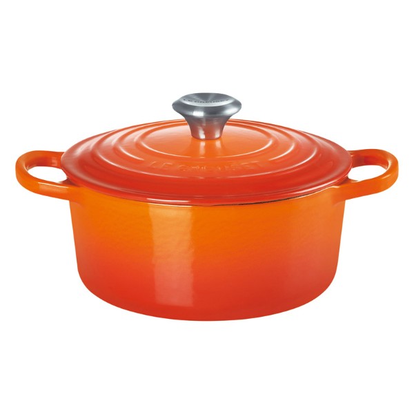 【 定番 人気 ギフト 】 【Le Creuset】 シグニチャー ココット・ロンド 18cm オレンジ 鍋 両手鍋 錫物 ホーロー 調理器具 フランス製