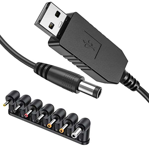 USB-DC 昇圧 電源ケーブル 9V 12V 電源供給 変換アダプタ プラグ 端子付き DCジャック 充電ケーブル Type-A タイプA