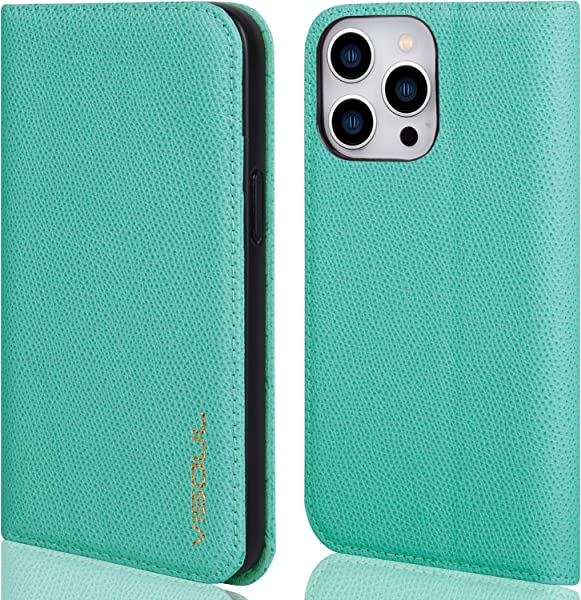 【全面保護】iPhone14 Pro Max ケース 手帳型 本革 レザー スマホケース 手帳ケース カード収納 携帯ケース 全面保護 マグネット 横置きスタンド 6.7インチ 対応 (ミント) ...の通販は 5,681円