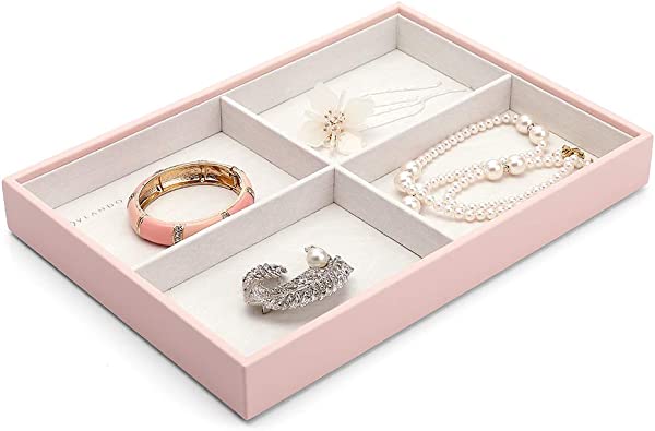 ジュエリーボックス 引き出し アクセサリーボックス 四分割り ジュエリーケース かわいい おしゃれ DIY複層収納トレー 積み重ねる 大容量取り外せるシンプルセット実用腕輪ピアス化粧品グレーの通販は