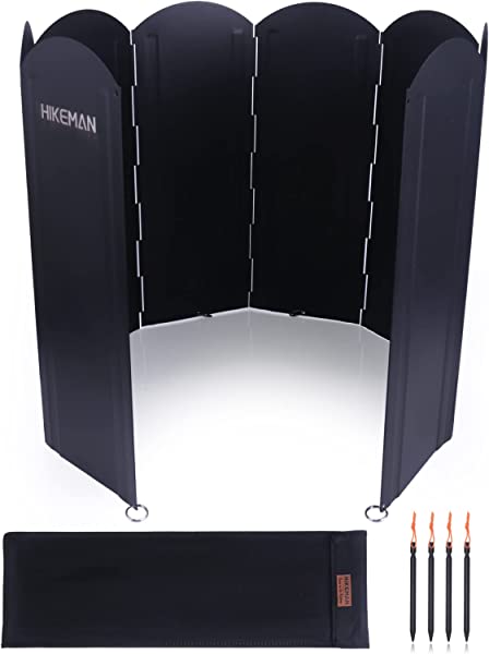 ウインドスクリーン 焚き火 リフレクター 大型 反射板 風除板 防風板 高さ60cm 70cm 8枚 折り畳み式 収納袋付き 亜鉛メッキ鋼板 耐熱性 耐摩耗性 煮炊き 焚き火 焚き火台 防風 バーベキュー キャンプ用品 Oリング付属 (XLサイズ【高さ50cmブラック】)