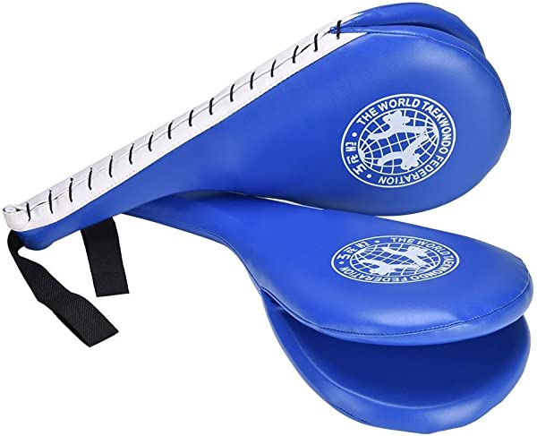 ハンドミット ボクシングミット パンチングミット 空手 テコンドー ボクシング 格闘技 武術 練習用 ストレスを発散する 両手兼用 ブルー プレゼント (2個セット)の通販は