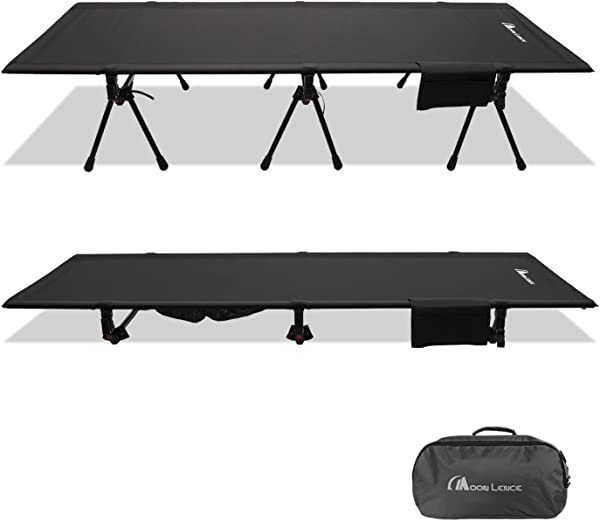 キャンプ アウトドア ベッド ワイド 2WAY ハイ/ロー切替可能 組立簡易 折りたたみ式 コンパクト キャリーバッグ付き 耐荷重180kg アップグレード版 日本語説明書付... [black]の通販は