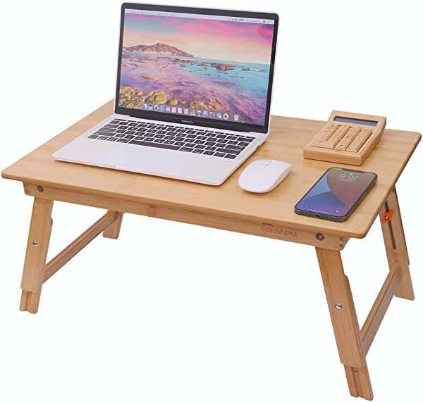 ノートパソコンデスク ベッドテーブル 竹製 ローテーブル 折りたたみ