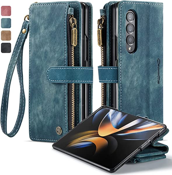 Samsung Galaxy Z Fold 4 対応 ケース 手帳型 カバー PUレザーケース 多財布デザイン スタンド機能付き 磁気バックル付き カード収納 コイン収納 大容量財布型 収納ポケット 衝撃防止 擦り傷防止 スクリーン/カメラ保護 実用性高 Galaxy Z Fold 4 財布型ケー ...