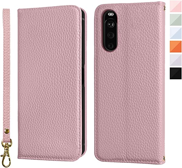 Sony Xperia 10 IV ケース 手帳型 超繊皮カバー SO-52C 手帳型 耐衝撃 ソニー エクスぺリア10 IV SOG07 カラー 保護カバー 内蔵マグネット 財布型 携帯カバー カードポケット スタンド機能 リストバンド - ピンク 送料無料の通販は