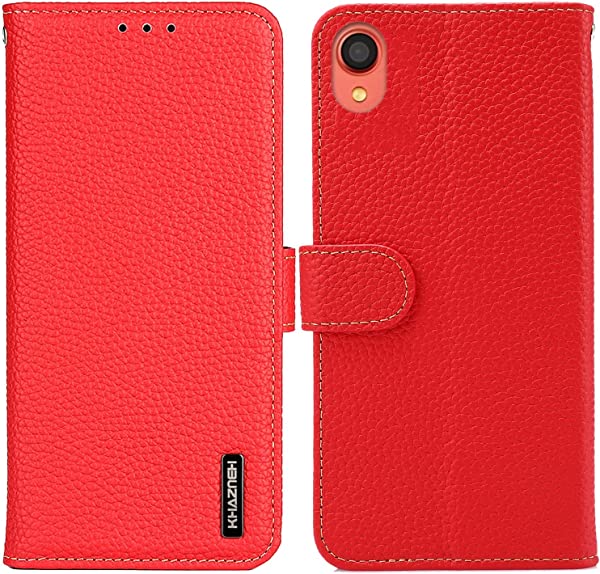 SAMSUNG Galaxy A23 5G SC-56C SCG18 手帳型 本革 ギャラクシーa23 5g カバー 財布型 高級本皮 シュリンクカーフレザー ライチ柄 良い触り心地 サイドマグネット式 2枚カード収納 横置きスタンド機能 耐衝撃 レッド 送料無料の通販は 5,374円