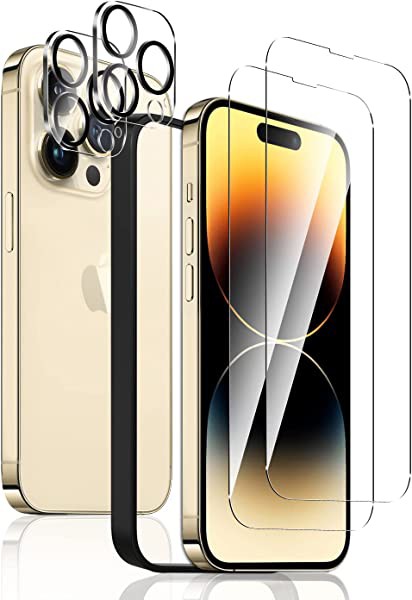 iPhone 14 Pro Max ガラスフィルム (4枚セット) 強化ガラスフィルム2枚