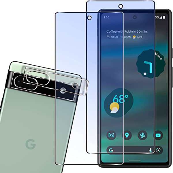 Google Pixel 6A ガラスフィルム ブルーライトカット 指紋認証対応[2+2