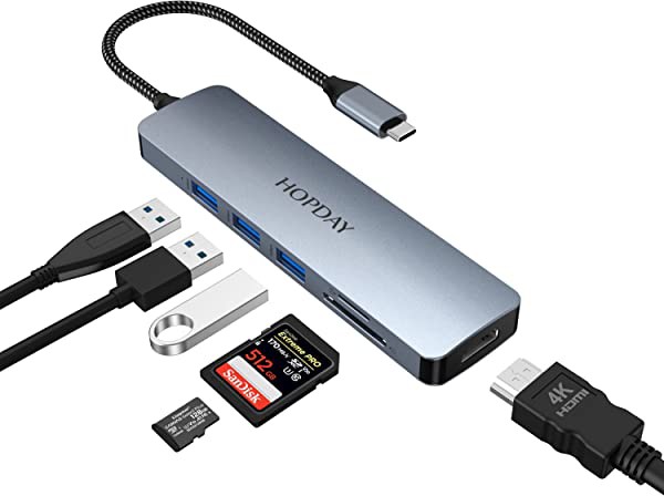 人気高評価 MacBook Pro USB Type-C ハブ 6 in 1 4K HDMI出力 10/100