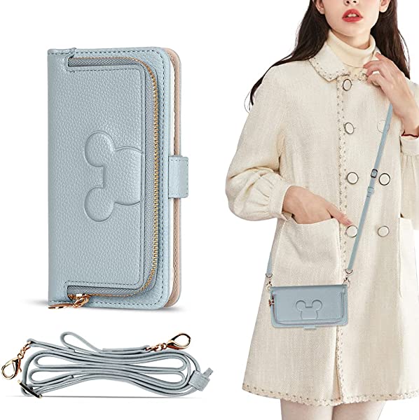 iPhone 14 Pro (6.1) ケース 手帳型 ショルダー ストラップ 小銭入れ 動物 肩掛けケース 斜めがけ 女性向け かわいい おしゃれ 財布型 首かけ 耐衝撃 コインケース カード収納 女性 上品 マグネット式 スマホケース 手帳 落下防止 TPU スタンド機能 ブルー ...の通販は 5,800円