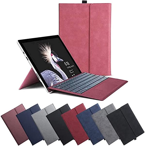 Surface Pro 7 Pro7+ Pro 6 Pro 5 Pro 4 ケース サーフェス おしゃれ 保護ケース 耐衝撃 アクセサリー タッチペンホルダー サーフェスプロ 7 6 5 4 3 手帳型 レザーケース ポーチバッグ キーボード 収納ケース スタンド 保護カバー 【マット】 レッド ... 5,532円
