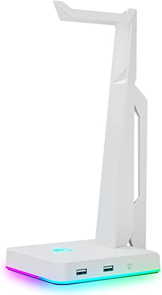 RGBゲーム用ヘッドセットスタンド 2つのUSBポート付き ゲームヘッドフォンマウント PC Xbox One PS4 スイッチ イヤホンホルダーハンガー headphone headset stand ハンガー、ファンシーゲームアクセサリー用の通販は