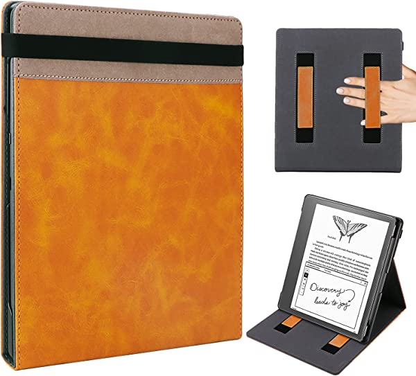 Kindle Scribe（2022年発売） スタンド カバー ストラップ開閉 マルチアングルスタンド10.2インチ デュアルハンドストラップデザイン ペンホルダー付き 自動喚起とスタンドバイの通販は 7,365円