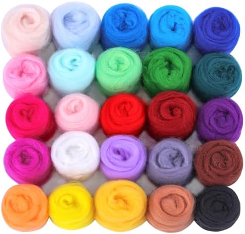 ニードル フェルト キット 72 色 ウール ロービング糸 自然繊維 ウール ニードル フェルト ウール ニードル フェルト スターター キット ウェット フェルト DIY 作品用 3層透明収納ボックス付き